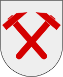 Skinnskattebergs kommuns stadsvapen.